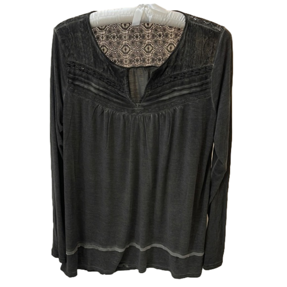 Knox Rose from Target Blouse Shirt Bohemian Grey Wash Soft Light Weight Size L